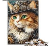 Cowboy Cat Jigsaw Puzzles 1000 Pieces for Adults Teens, Challenging Game Toys Every Piece Is Unique - Challenging Family Fun Game (50x75cm)