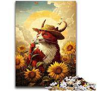 Cowboy Cat JigsawPuzzle 1000 Pieces for Adults,Decompressing Intellectual Educational Toy Birthday Present,Gifts,Wall Art (50x75cm)