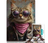 Cowboy Cat Jigsaws 2000 Pieces for Teenagers,Stress Reliever Difficult Challenge Deal As Gifts for The Whole Family 70x100cm