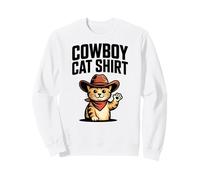 Cowboy Cat Kitten in Hat Cute Sweatshirt