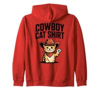 Cowboy Cat Kitten in Hat Cute Zip Hoodie
