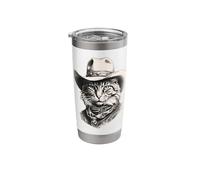 Cowboy Cat Kitty Stainless Steel Insulated Tumbler