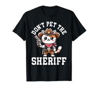 Cowboy Cat Meowdy Design Cute Sheriff T-Shirt