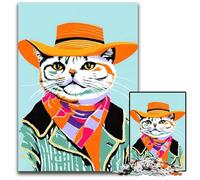 Cowboy Cat Portrait1000 Pieces Puzzle Gifts Puzzles for Adults for Teenagers Family Game Night BrainChallenging Gift Idea 1000 PCS(75x50cm)