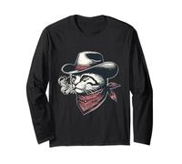 Cowboy Cat Smoking Cigar Bandana Western Wild West Design Long Sleeve T-Shirt
