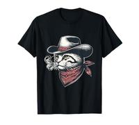 Cowboy Cat Smoking Cigar Bandana Western Wild West Design T-Shirt