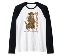 Cowboy Cat Western Humor Meowdy Country Style Outlaw Raglan Baseball Tee