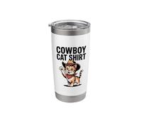 Cowboy Cat Wild West Kitty Cute Hat Stainless Steel Insulated Tumbler
