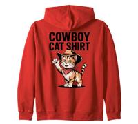 Cowboy Cat Wild West Kitty Cute Hat Zip Hoodie