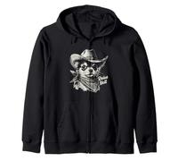 Cowboy Chihuahua Raise Hell Funny Wild West Dog Design Zip Hoodie