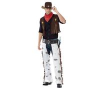 Cowboy Costume Mens Western Wild West Fancy Dress Adults Male Outfit + Hat New