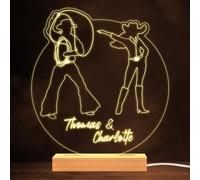 Cowboy & Cowgirl Western Warm White Lamp Personalised Gift Night Light | Personalised Gift For Home, Lamp Room Décor | Kids & Adults Night Lights With Name | Personalised Gift For Bedroom |