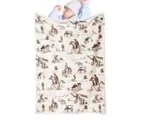 Cowboy Cuddly Blanket - Cowboy Children's Wardrobe Decoration | Soft Rustic Quilt for Outdoor, Patio, Car, and Camping