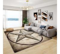 Cowboy Decor - Texas Star Rug, Rustic Western Style Rugs for Living Room Bedroom, Washable Non Slip Soft Large Carpet, Patterned Area Rugs & Home Decor 120x170 cm
