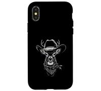 Cowboy Deer Portrait Vintage Western Buck Wildlife Wild West Case for iPhone X/XS