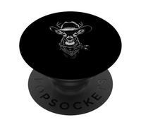 Cowboy Deer Portrait Vintage Western Buck Wildlife Wild West PopSockets Adhesive PopGrip