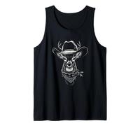 Cowboy Deer Portrait Vintage Western Buck Wildlife Wild West Tank Top