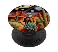 Cowboy Desert Planets Space Western Surreal Cosmic Landscape PopSockets Adhesive PopGrip