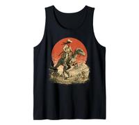 Cowboy Dinosaur Rider Western Velociraptor Retro Adventure Tank Top