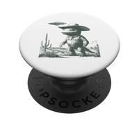 Cowboy Dinosaur UFO Desert Alien Funny Western Dino PopSockets Adhesive PopGrip