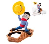 Cowboy Dog Costume - Halloween Dog Costumes For Medium Dogs, Dogs Clothes with and Doll Knight Hat For Halloween
