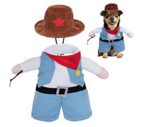 Cowboy Dog Costume Including Pet Cowboy Hat Costumes for Halloween Dog and Cat(Medium)