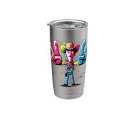 Cowboy Double Peace Retro Pop Western Character Graphic Stainless Steel Insulated Tumbler