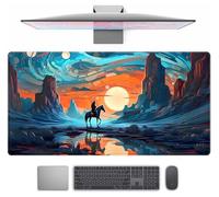 Cowboy Dreams Desk Mat Canyon Mouse Pad Keyboard Pad, Extended XXL Large Gaming Mousepad Desk Pad, Desktop Decor Computer Laptop Keyboard and Wireless Mouse Mat with Stitched Edges 31.5x15.7 in