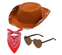 Cowboy Dress Up Set - Western Costume Accessories For Sheriff Hat Belt Badge Toy Set Wild Role Play Equipment Imagine Making The Outfit For Halloween Party Fun