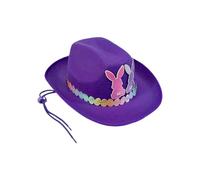 Cowboy Easter Hats - Bunny Ear Non-Woven Western Cute, 1 Piece Novelty Cap For Party Celebration, Festive Topper With Long Rabbit Ears, Themed Apparel, Animal Headwear For Carnival Birthday