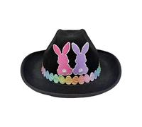 Cowboy Easter Hats - Bunny Ear Non-Woven Western Cute, 1 Piece Novelty Cap For Party Celebration, Festive Topper With Long Rabbit Ears, Themed Apparel, Animal Headwear For Carnival Birthday
