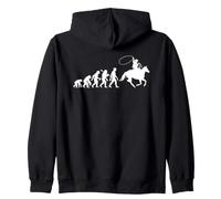 Cowboy Evolution Western Style Rodeo Wild West Retro Zip Hoodie