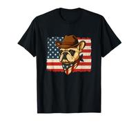 Cowboy French Bulldog 4th of July Dog USA Flag Frenchie T-Shirt
