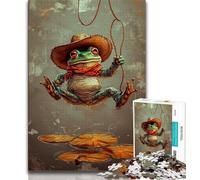 Cowboy Frog 2000 Piece Jigsaw Puzzles for Adults & Teens,Family Game Stress Reliever Difficult Challenge Artists Collection,Fine Art 70x100cm