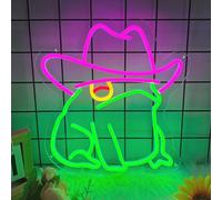 Cowboy Frog Neon Sign, Cowboy Toad Led Signs for Wall Decor, Dimmable Neon Light Sign for Bedroom, Game Room, Kids Room, Bar Decoration, USB Powered Light Up Signs for Party Decor