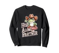 Cowboy Frog On A Mushroom Cute Cottagecore Hop Along Partner Sweatshirt