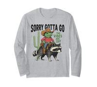 Cowboy-Frog Riding Raccoon - Gotta Go, The Vibes are Off Long Sleeve T-Shirt