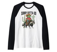 Cowboy-Frog Riding Raccoon - Gotta Go, The Vibes are Off Raglan Baseball Tee