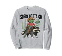 Cowboy-Frog Riding Raccoon - Gotta Go, The Vibes Are Off Sweatshirt