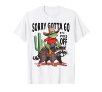 Cowboy Frog Riding Raccoon Weird Vintage Country Design T-Shirt