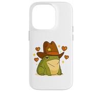 Cowboy Frog Sheriff Cute Western With Hearts Case for iPhone 14 Pro