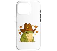 Cowboy Frog Sheriff Cute Western With Hearts Case for iPhone 16 Pro