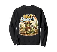 Cowboy Frog Western Toad Sitting On Log Grumpy Sheriff Sweatshirt