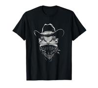 Cowboy Gecko Portrait Vintage Western Lizard Wild West T-Shirt