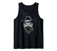 Cowboy Gecko Portrait Vintage Western Lizard Wild West Tank Top
