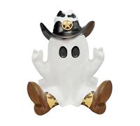 Cowboy Ghost Halloween Decorations, Cute Resin Figurine with Hat and Boots, Spooky Halloween Decorations Home Bedroom Indoor Outdoor