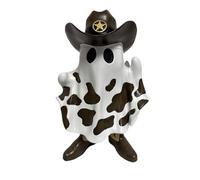 Cowboy Ghost Ornaments - Cowboy Ghost With Boot | Spook Resin Statue And Hat Crafts | Cute Sculpture Decor For Halloween Mantle Fireplace Tabletop Home Indoor Outdoor Garden Tiered Tray