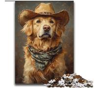 Cowboy Golden Retriever 2000 Piece Jigsaw Puzzle for Adults And Teenagers, Challenging Game And Family Play Parent-child Interaction (70x100cm)