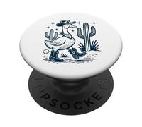 Cowboy Goose Western Cactus Night Stroll PopSockets Adhesive PopGrip