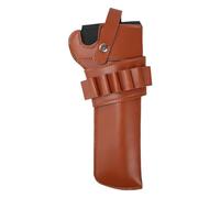 Cowboy Gun Holster, PU Leather Right Hand Western Holster with Bullet Holes Adjustable Snap Button West Dress Up Accessory for Revolver Outdoor Hunting